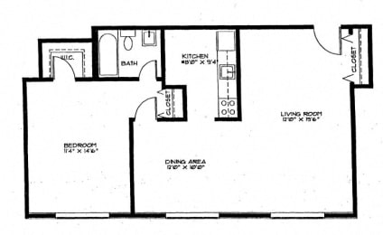 1 bed, 1 bath, 703 sqft, $1,420