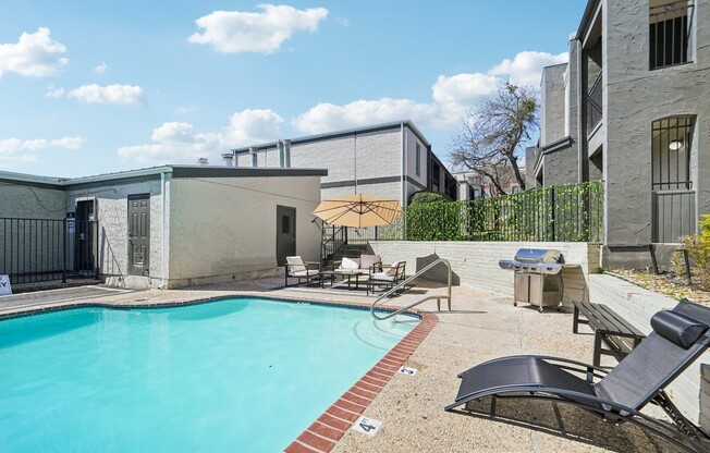 Dive into luxury living at The Riley Apartments. Enjoy our stunning pool area, perfect for relaxation and social gatherings. With modern amenities and a vibrant community, your ideal home awaits. Schedule a tour today and find your perfect fit!