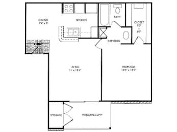 1 bed, 1 bath, 560 sqft, $896