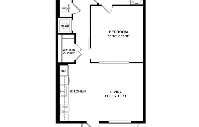 1 bed, 1 bath, 581 sqft, $1,397