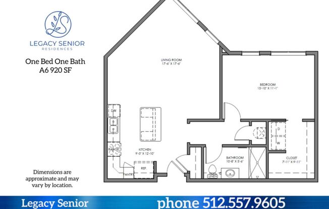 1 bed, 1 bath, 920 sqft, $1,095, Unit 358