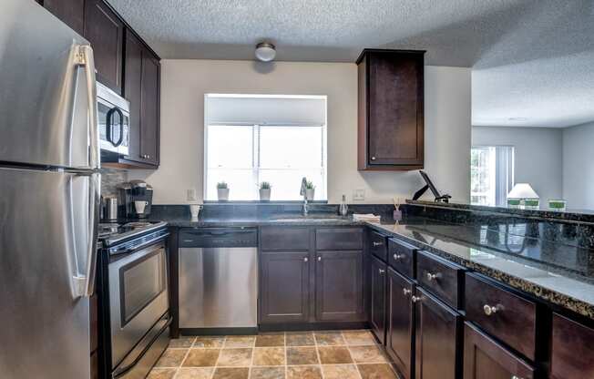 Updated kitchen with stainless steel appliances