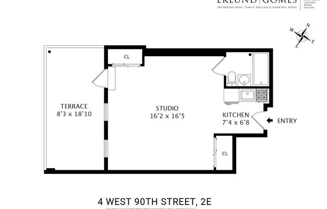 Studio, 1 bath, 350 sqft, $3,500, Unit 2E