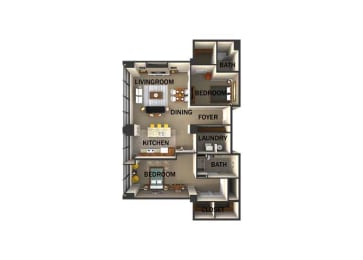 2 beds, 2 baths, 1,585 sqft, $2,879
