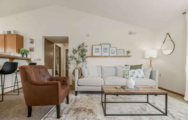 Spacious Living Area with Carpet