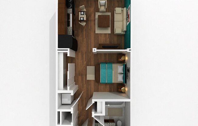 Studio, 1 bath, 481 sqft, $1,113