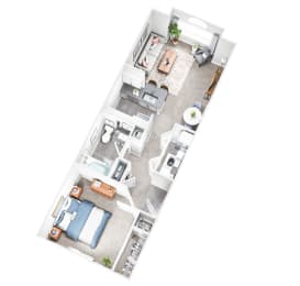 1 bed, 1 bath, 560 sqft, $1,136