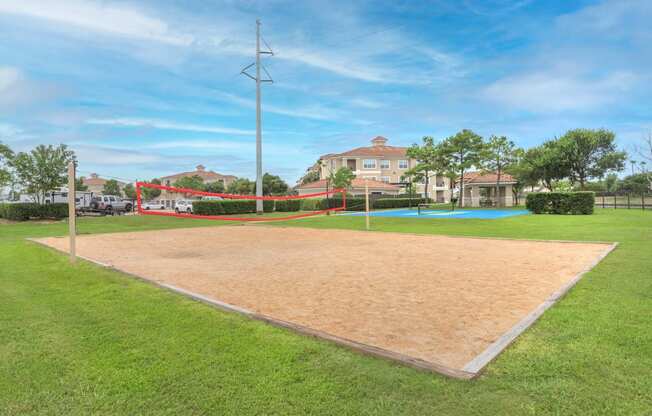 a softball field at the whispering winds apartments in pearland, tx