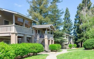 Courtyard With Mature Trees at Bent Tree Apartments, California, 95842