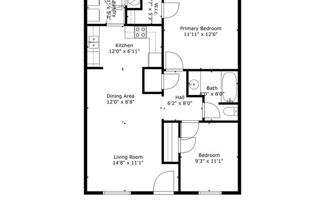 2 beds, 1 bath, 930 sqft, $895, Unit 4