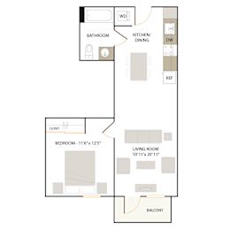 1 bed, 1 bath, 685 sqft, $2,780