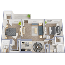 2 beds, 2 baths, 1,050 sqft, $999