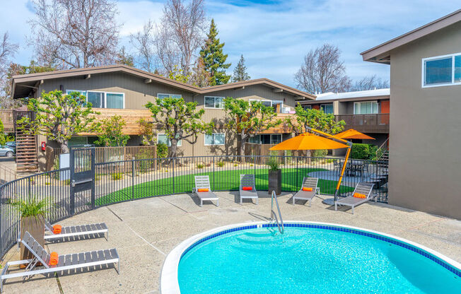 a house with a swimming pool and a at Element LLC, Sunnyvale