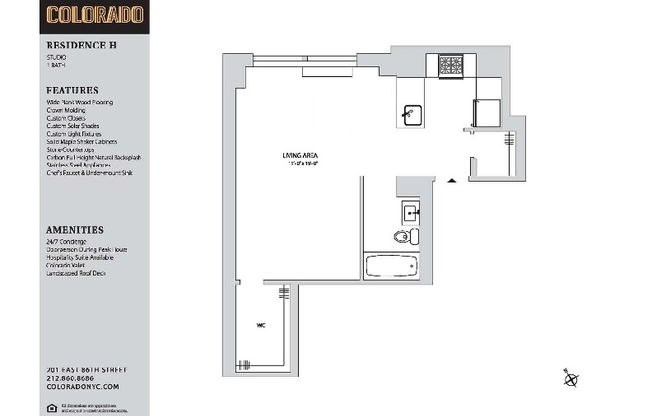 Studio, 1 bath, $4,200, Unit 20H