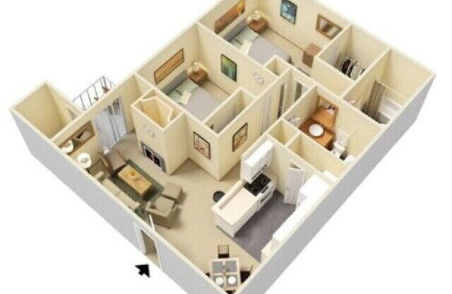 1 bed, 1 bath, 570 sqft, $2,195