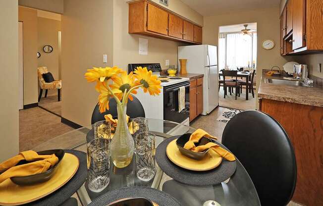 2 Bedroom 1 Bath Model Suite Kitchen at Harbor Crest Apartments in Euclid OH