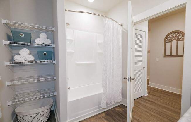 Shower and linen closet