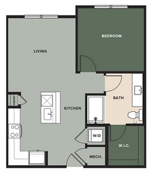 1 bed, 1 bath, 697 sqft, $1,170