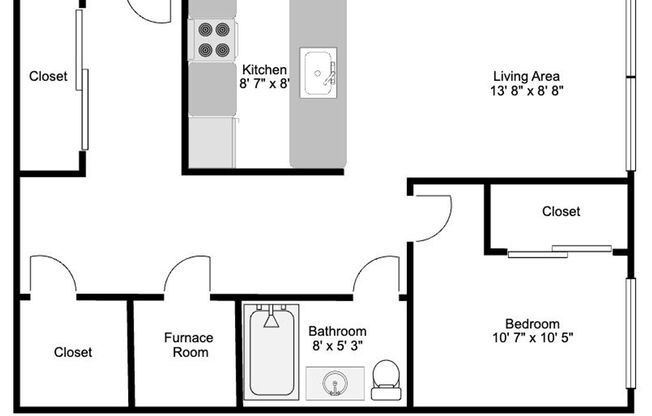 1 bed, 1 bath, 510 sqft, $675, Unit 351