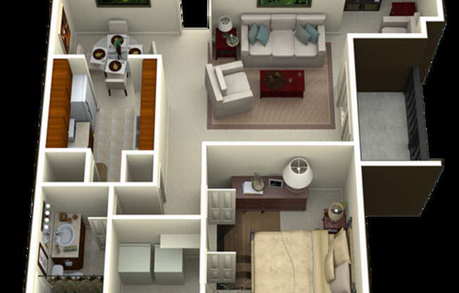 1 bed, 1 bath, 735 sqft, $1,375