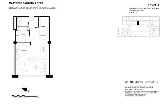 Studio, 1 bath, 653 sqft, $1,649, Unit 211