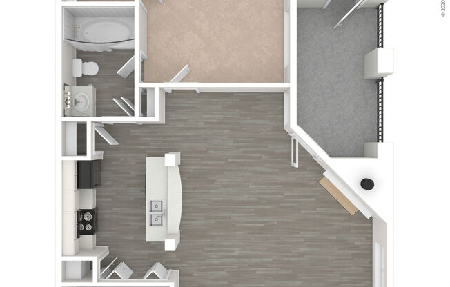 1 bed, 1 bath, 728 sqft, $1,105