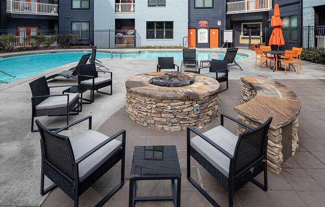Firepit Patio at Vue at Embry Hills, Atlanta, Georgia