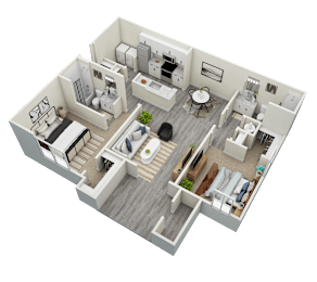 2 beds, 2 baths, 1,155 sqft, $1,269