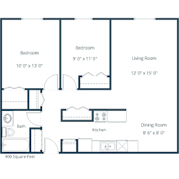 2 beds, 1 bath, 900 sqft, $705