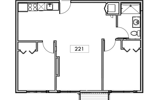 2 beds, 1 bath, 660 sqft, $1,599, Unit 221*