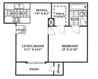 1 bed, 1 bath, 563 sqft, $980