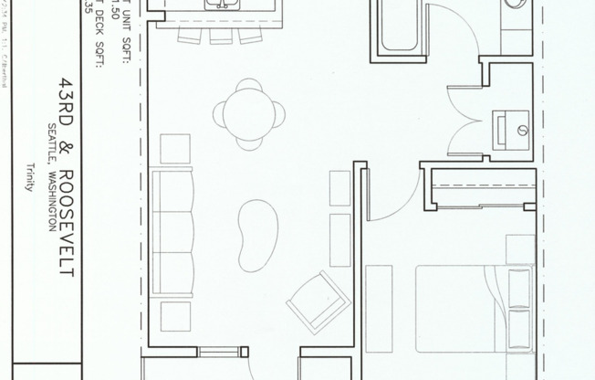 1 bed, 1 bath, 696 sqft, $1,825, Unit 404