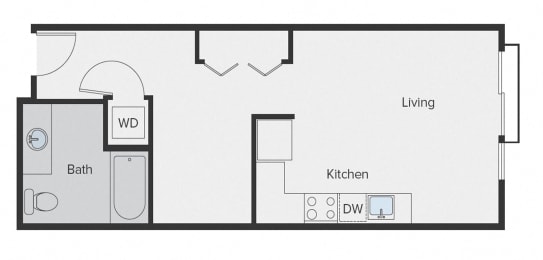 Studio, 1 bath, 537 sqft, $2,091