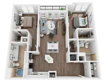 2 beds, 2 baths, 1,223 sqft, $1,999