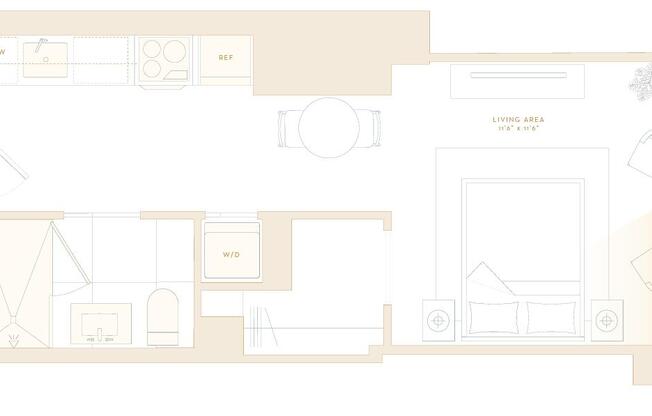 Studio, 1 bath, $3,790, Unit 19C