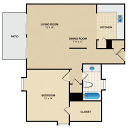 1 bed, 1 bath, 828 sqft, $1,204