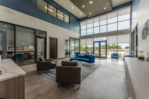 Lobby area with a couch at Residences at 3000 Bardin Road, Texas, 75052