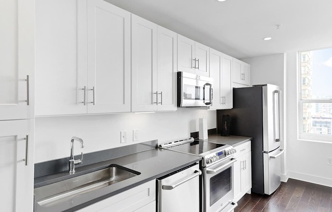 Sink and counter at 65 Bay Street, Jersey City, New Jersey