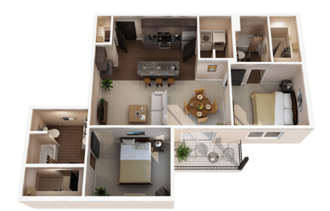 2 beds, 2 baths, 1,072 sqft, $1,914