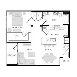 1 bed, 1 bath, 862 sqft, $1,290