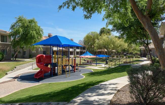 a playground in the middle of a park