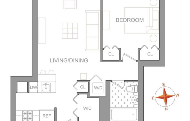 1 bed, 1 bath, 682 sqft, $3,900, Unit 15E