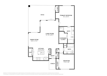 2 beds, 2 baths, 1,237 sqft, $1,621