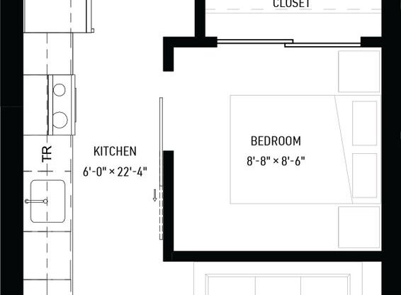 1 bed, 1 bath, 515 sqft, $1,173, Unit W409