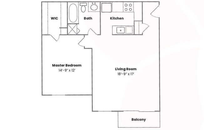 1 bed, 1 bath, 792 sqft, $1,400, Unit 24-9465-205