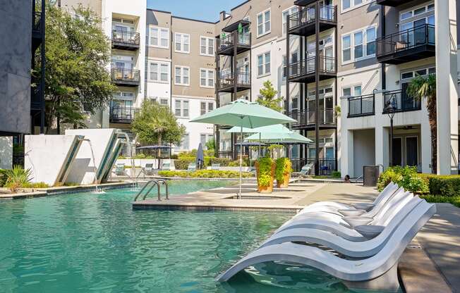 take a dip in the resort style pool at the bradley braddock road station apartments