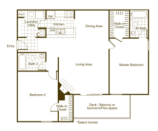 2 beds, 2 baths, 1,090 sqft, $1,646