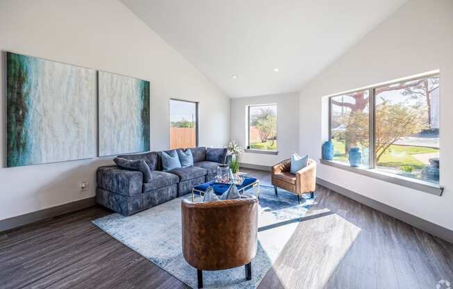 a living room with a couch and a coffee table at Shadow Ridge, Arlington, Texas