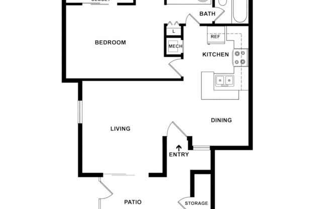 1 bed, 1 bath, 680 sqft, $2,400