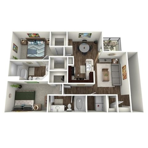 2 beds, 2 baths, 1,208 sqft, $1,610
